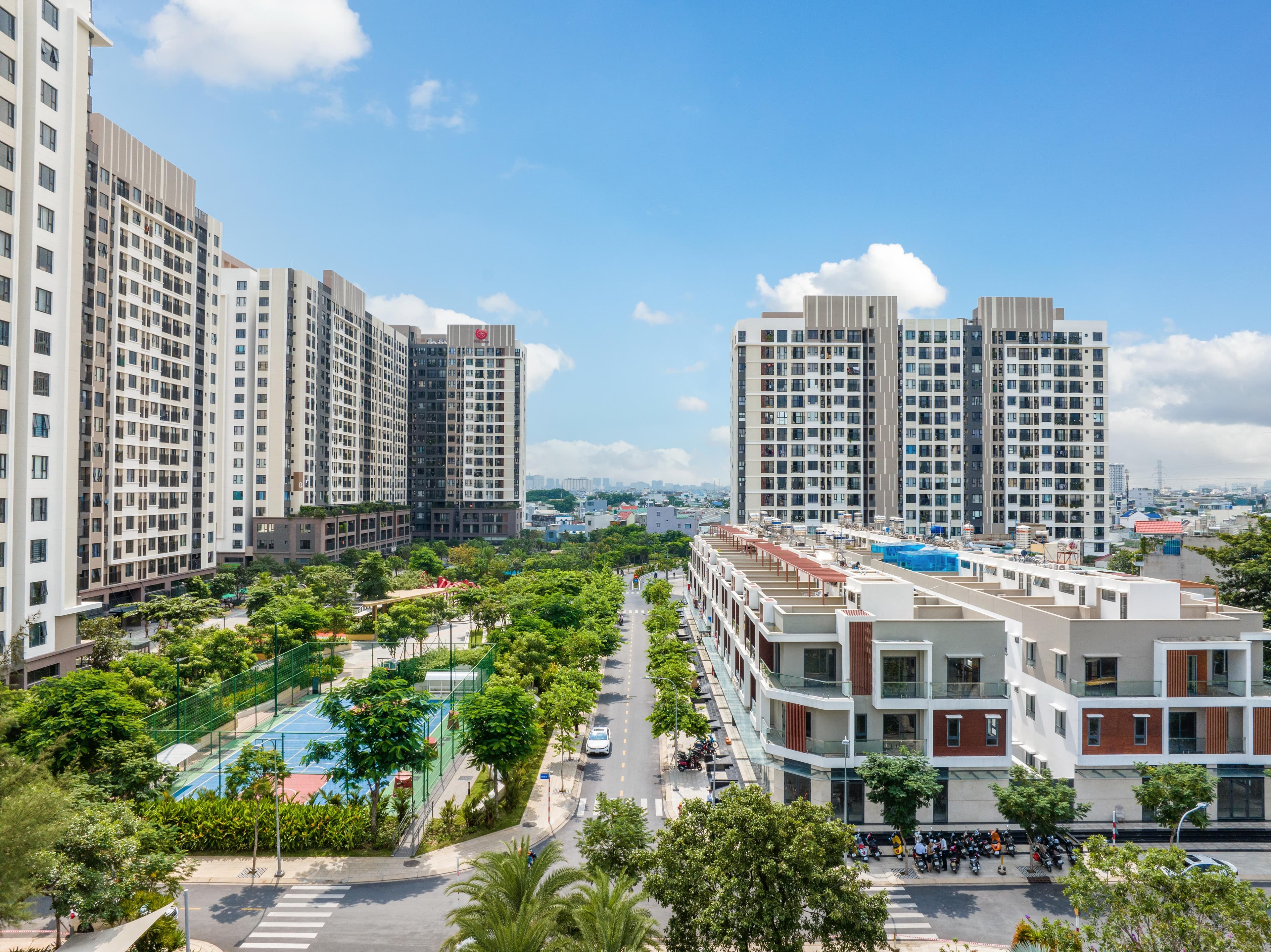 Modern cityscape with high-rise buildings